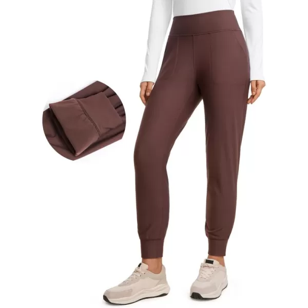 CRZ YOGA Womens Fleece Lined Workout Joggers with Pockets 275quot  Hiking Running Outdoor Pants Water Resistant Winter WarmTaupe