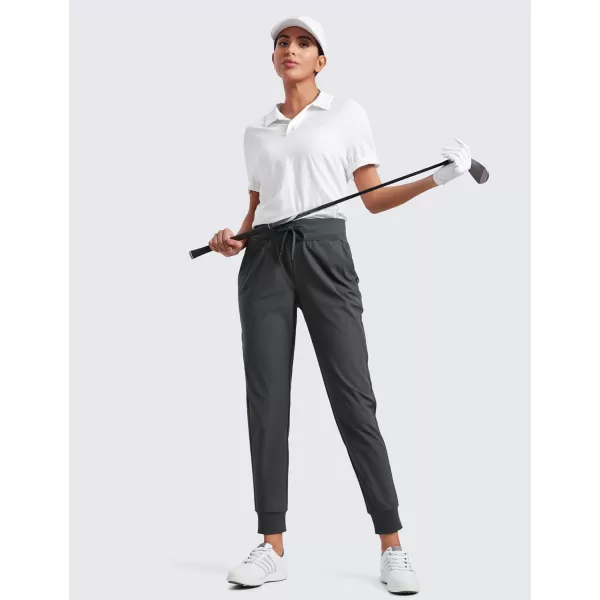 imageCRZ YOGA All Day Comfy Joggers for Women Golf Work Casual Hiking Travel Pants with PocketsMysterious Grey