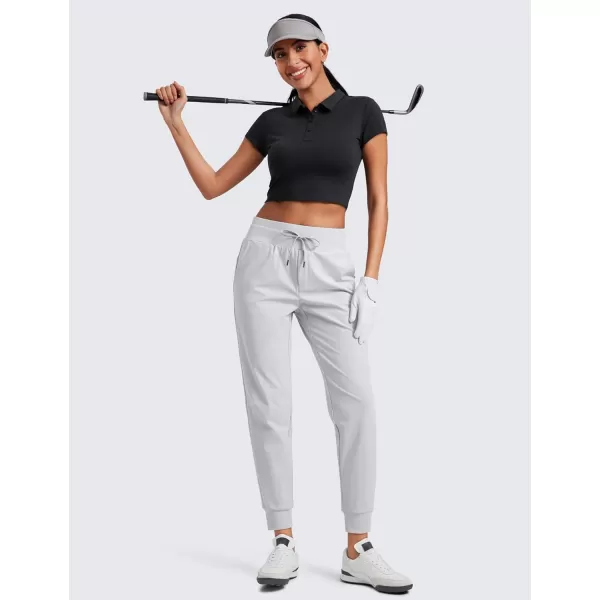 imageCRZ YOGA All Day Comfy Joggers for Women Golf Work Casual Hiking Travel Pants with PocketsPlatinum Grey