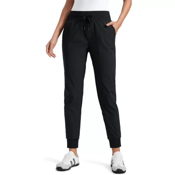 imageCRZ YOGA All Day Comfy Joggers for Women Golf Work Casual Hiking Travel Pants with PocketsBlack