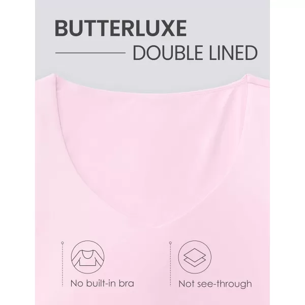 imageCRZ YOGA Butterluxe Double Lined Long Sleeve Yoga Shirts for Women V Neck Cropped Casual Shirt Tight Crop Fitted TopsPink Peony