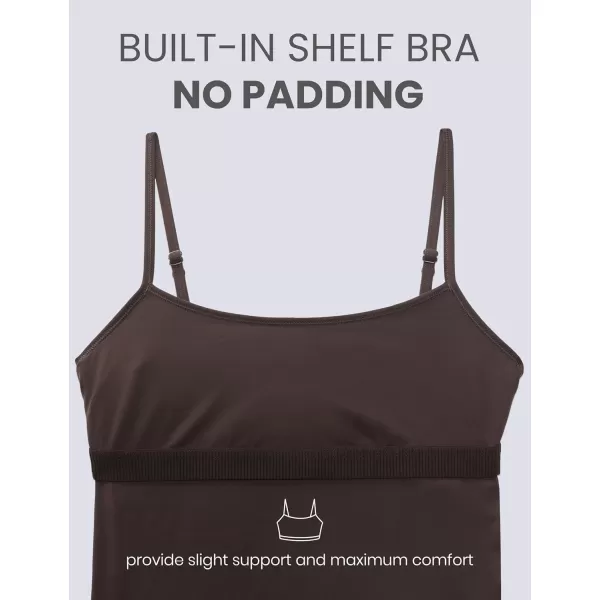 imageCRZ YOGA Butterluxe Maternity Workout Romper for Women Spaghetti Strap Casual Jumpsuit Shorts Pregnancy Tank Top BodysuitHot Fudge Brown