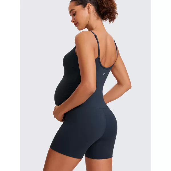 imageCRZ YOGA Butterluxe Maternity Workout Romper for Women Spaghetti Strap Casual Jumpsuit Shorts Pregnancy Tank Top BodysuitTrue Navy