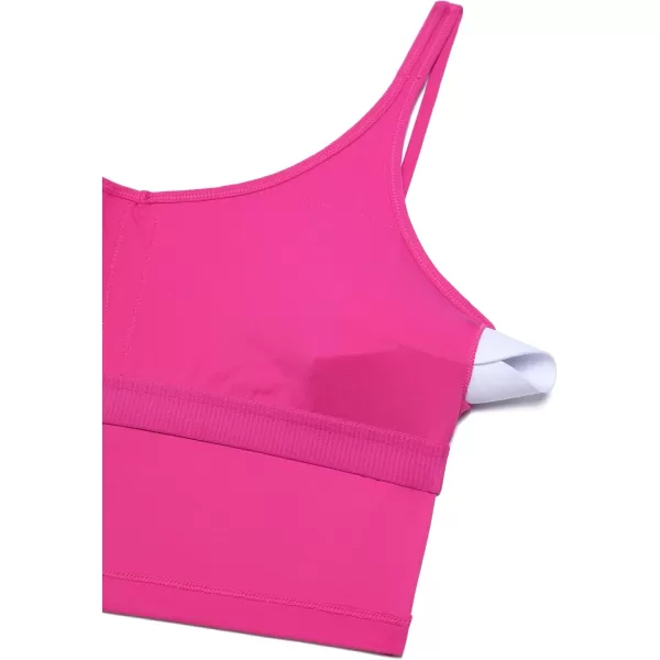 imageCRZ YOGA ButterluxeLight Womens V Neck Longline Sports Bra  Spaghetti Straps Workout Crop Top Padded Yoga BraHibiscus Purple