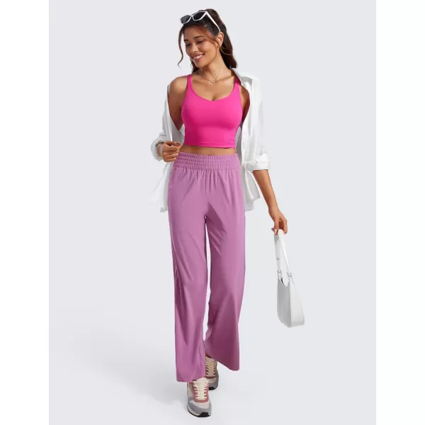 imageCRZ YOGA ButterluxeLight Womens V Neck Longline Sports Bra  Spaghetti Straps Workout Crop Top Padded Yoga BraHibiscus Purple