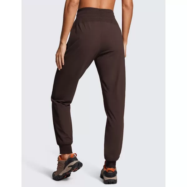 imageCRZ YOGA Casual Workout Jogger Pants for Women 285quot  Tapered Lightweight Stretch Athletic Outdoor Joggers with PocketsHot Fudge Brown