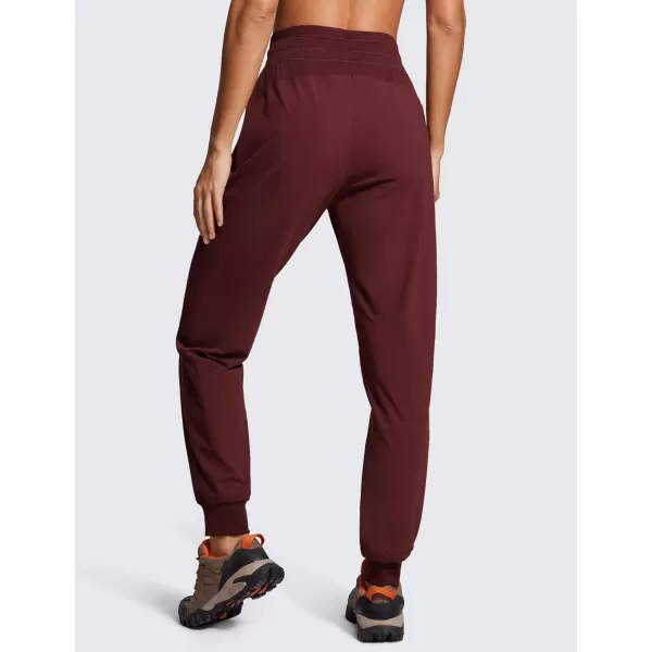 imageCRZ YOGA Casual Workout Jogger Pants for Women 285quot  Tapered Lightweight Stretch Athletic Outdoor Joggers with PocketsRed Merlot