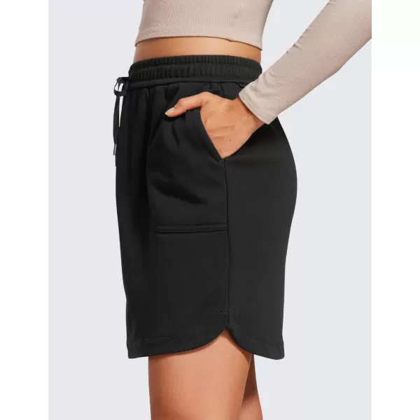 imageCRZ YOGA Comfy Cotton Sweat Skirts for Women 17 Linerless Casual Work Lounge Athletic Jersey Skirt with PocketsBlack