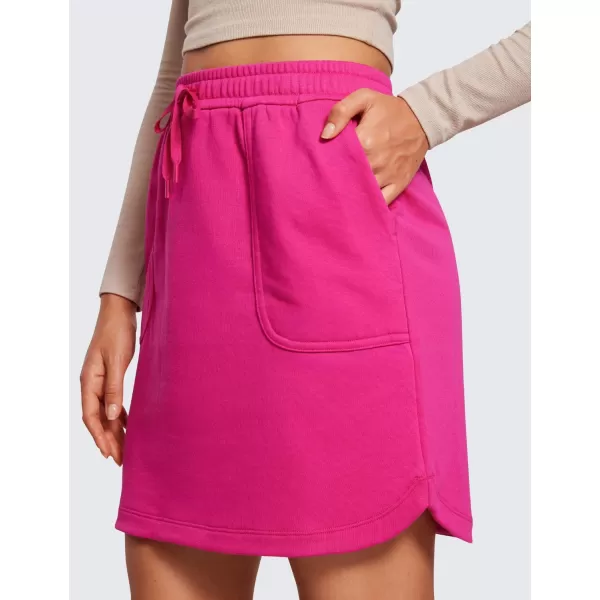 imageCRZ YOGA Comfy Cotton Sweat Skirts for Women 17 Linerless Casual Work Lounge Athletic Jersey Skirt with PocketsGranita Pink