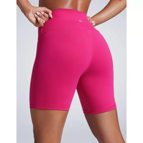 imageCRZ YOGA Women Butterbreeze Athletic Biker Shorts 6 Inches  High Waist Workout Gym Running Volleyball Yoga Spandex ShortsGranita Pink