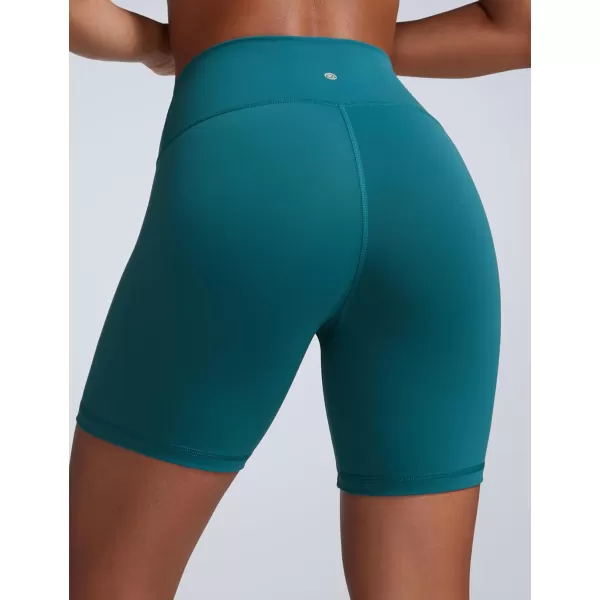 imageCRZ YOGA Women Butterbreeze Athletic Biker Shorts 6 Inches  High Waist Workout Gym Running Volleyball Yoga Spandex ShortsGreen Jade