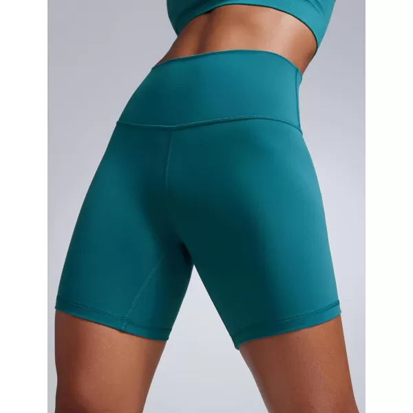 imageCRZ YOGA Women Butterbreeze Athletic Biker Shorts 6 Inches  High Waist Workout Gym Running Volleyball Yoga Spandex ShortsGreen Jade