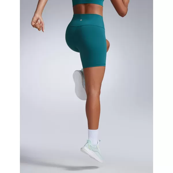 imageCRZ YOGA Women Butterbreeze Athletic Biker Shorts 6 Inches  High Waist Workout Gym Running Volleyball Yoga Spandex ShortsGreen Jade