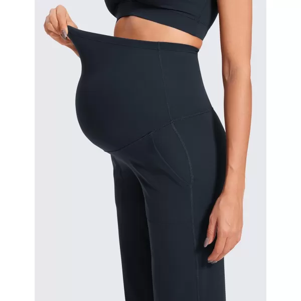 imageCRZ YOGA Women Butterluxe Maternity Wide Leg Pants with Pockets 315quot  Over The Belly Workout Yoga Pants PregnancyTrue Navy