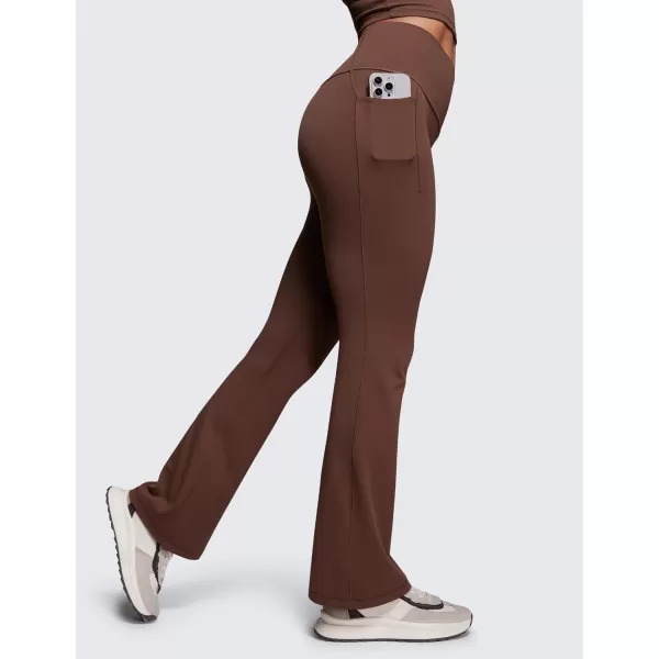 imageCRZ YOGA Womens Butterluxe High Waist Flare Pants 315quot  Bootcut Yoga Pants with Side Pockets Wide Leg Comfy Lounge CasualCoffee Brown