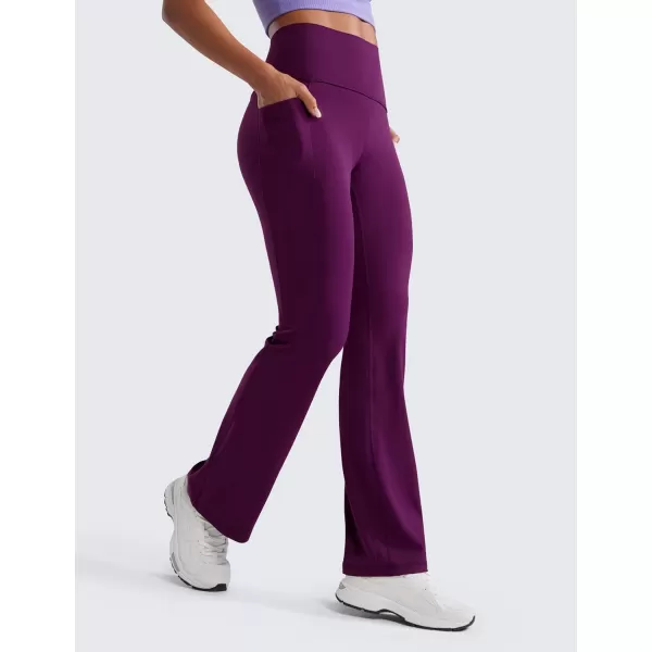 imageCRZ YOGA Womens Butterluxe High Waist Flare Pants 315quot  Bootcut Yoga Pants with Side Pockets Wide Leg Comfy Lounge CasualPlum Magenta