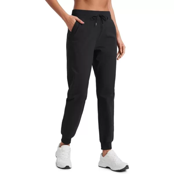 imageCRZ YOGA Casual Workout Jogger Pants for Women 285quot  Tapered Lightweight Stretch Athletic Outdoor Joggers with PocketsBlack