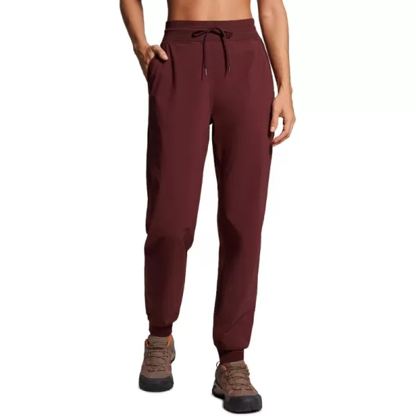 imageCRZ YOGA Casual Workout Jogger Pants for Women 285quot  Tapered Lightweight Stretch Athletic Outdoor Joggers with PocketsRed Merlot