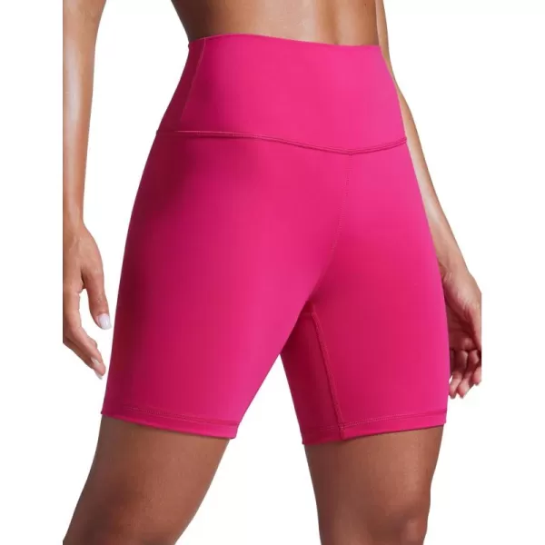 imageCRZ YOGA Women Butterbreeze Athletic Biker Shorts 6 Inches  High Waist Workout Gym Running Volleyball Yoga Spandex ShortsGranita Pink