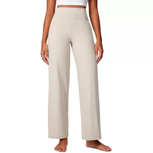 imageCRZ YOGA Womens Butterlift High Waisted Wide Leg Pants with Pockets 31quot  Yoga Lounge Pants Buttery Soft Comfy CasualMojave Tan