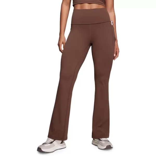 imageCRZ YOGA Womens Butterluxe High Waist Flare Pants 315quot  Bootcut Yoga Pants with Side Pockets Wide Leg Comfy Lounge CasualCoffee Brown