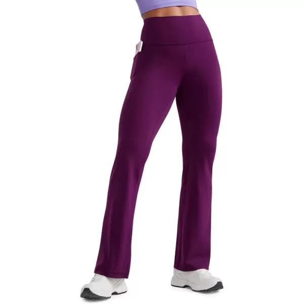 imageCRZ YOGA Womens Butterluxe High Waist Flare Pants 315quot  Bootcut Yoga Pants with Side Pockets Wide Leg Comfy Lounge CasualPlum Magenta