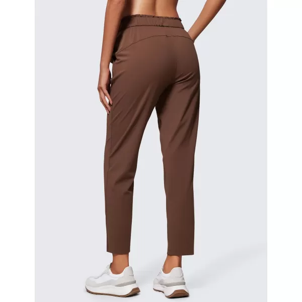 imageCRZ YOGA 4Way Stretch Ankle Pants for Women High Waisted 78 Casual Dress Travel Golf Work Pants with PocketsCoffee Brown