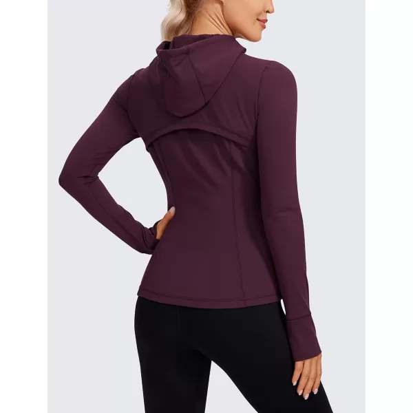 imageCRZ YOGA Butterluxe Womens Hooded Workout Jacket  Zip Up Athletic Running Jacket with Back Mesh Vent ampamp Thumb HolesDeep Purple