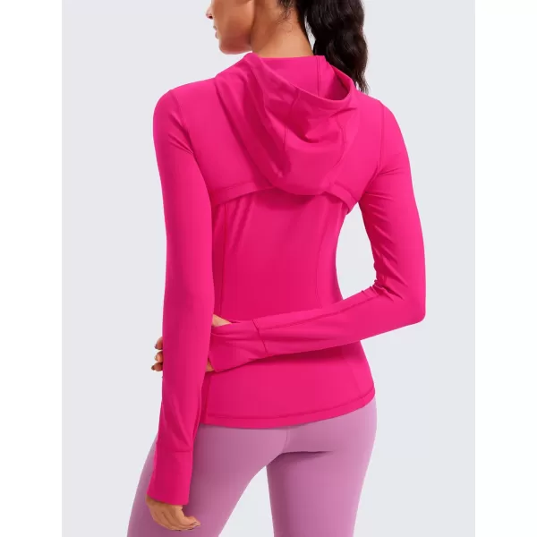 imageCRZ YOGA Butterluxe Womens Hooded Workout Jacket  Zip Up Athletic Running Jacket with Back Mesh Vent ampamp Thumb HolesGranita Pink