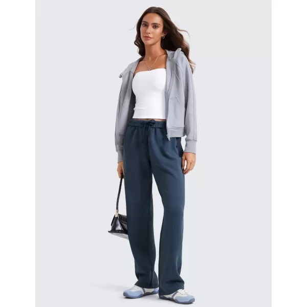 imageCRZ YOGA SoftAura Wide Leg Sweatpants Women Modal High Waisted Lounge Travel Casual Sweat Pants with Pockets DrawstringInk Blue