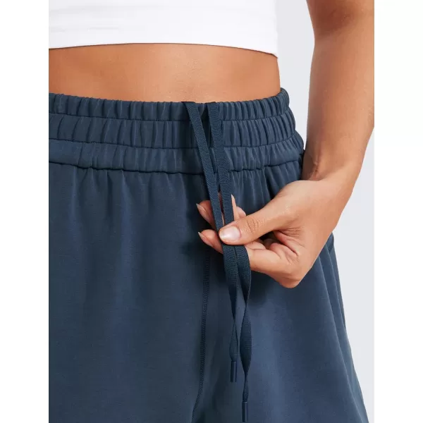 imageCRZ YOGA SoftAura Wide Leg Sweatpants Women Modal High Waisted Lounge Travel Casual Sweat Pants with Pockets DrawstringInk Blue