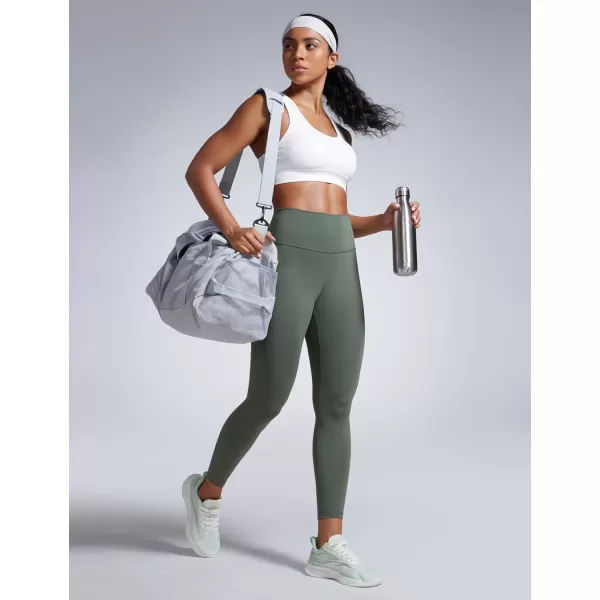 imageCRZ YOGA Women Butterbreeze Workout Leggings 25 Inches  High Waisted Tummy Control Athletic Gym Yoga Running Cycling PantsGrey Sage