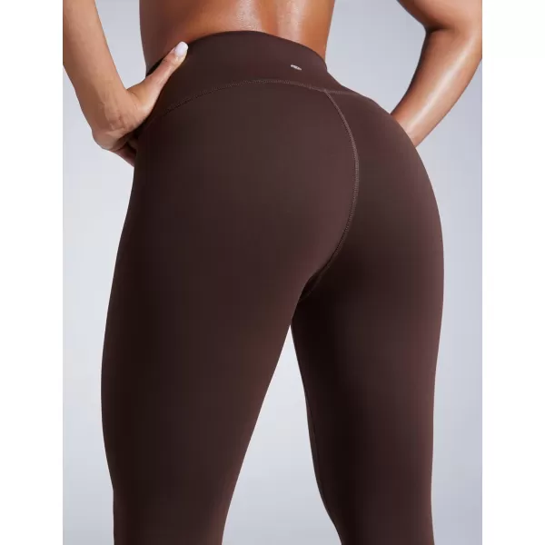 imageCRZ YOGA Women Butterbreeze Workout Leggings 25 Inches  High Waisted Tummy Control Athletic Gym Yoga Running Cycling PantsHot Fudge Brown