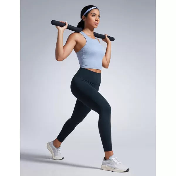 imageCRZ YOGA Women Butterbreeze Workout Leggings 25 Inches  High Waisted Tummy Control Athletic Gym Yoga Running Cycling PantsTrue Navy