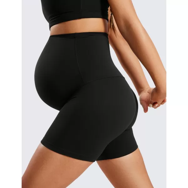 imageCRZ YOGA Womens Butterluxe Maternity Yoga Shorts Over The Belly 4quot  Workout Running Athletic Pregnancy Biker ShortsBlack