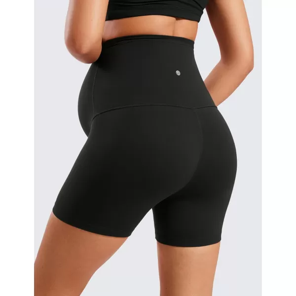 imageCRZ YOGA Womens Butterluxe Maternity Yoga Shorts Over The Belly 4quot  Workout Running Athletic Pregnancy Biker ShortsBlack