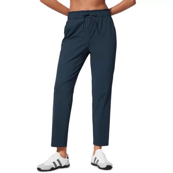 imageCRZ YOGA 4Way Stretch Ankle Pants for Women High Waisted 78 Casual Dress Travel Golf Work Pants with PocketsTrue Navy