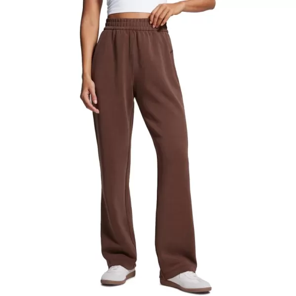 imageCRZ YOGA SoftAura Wide Leg Sweatpants Women Modal High Waisted Lounge Travel Casual Sweat Pants with Pockets DrawstringCoffee Brown