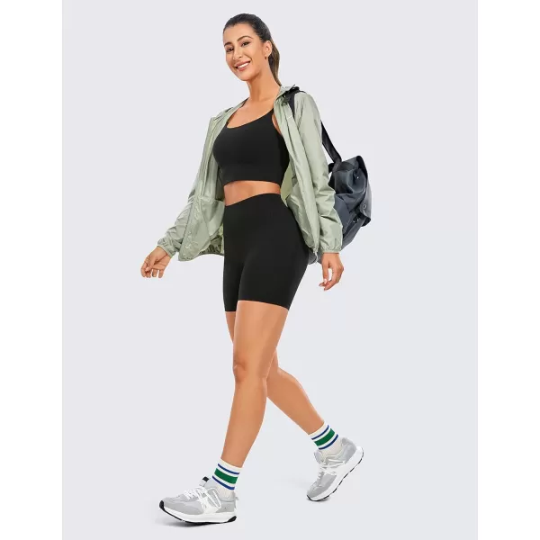 imageCRZ YOGA Womens Butterluxe Biker Shorts with Pockets 5 Inches  High Waisted Volleyball Workout Athletic Yoga Short LeggingsBlack
