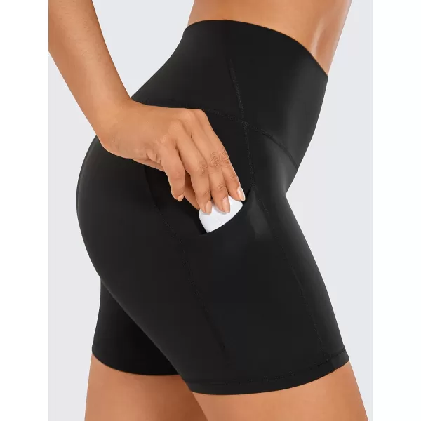 imageCRZ YOGA Womens Butterluxe Biker Shorts with Pockets 5 Inches  High Waisted Volleyball Workout Athletic Yoga Short LeggingsBlack