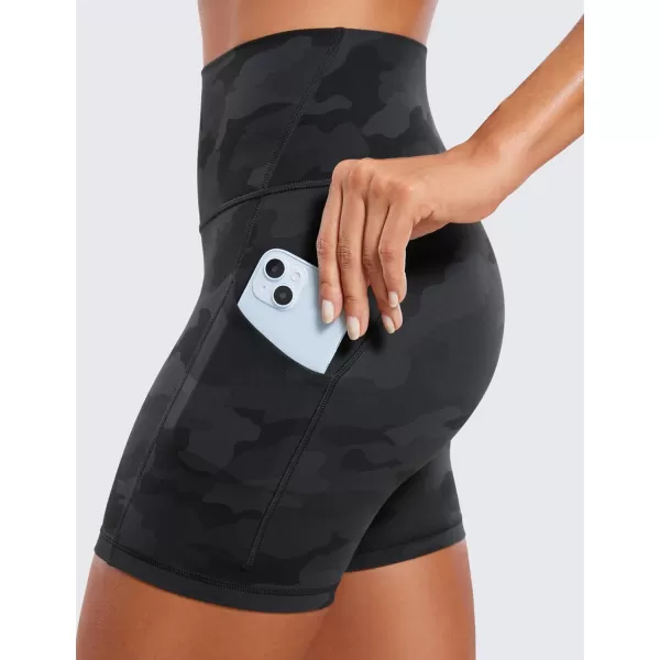 imageCRZ YOGA Womens Butterluxe Biker Shorts with Pockets 5 Inches  High Waisted Volleyball Workout Athletic Yoga Short LeggingsDark Grey Camouflage 2