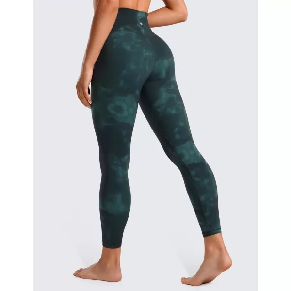 imageCRZ YOGA Womens Butterluxe Cross Waist Workout Leggings 25quot  V Crossover High Waisted Gym Yoga LeggingsGreen Tiedye Flowers