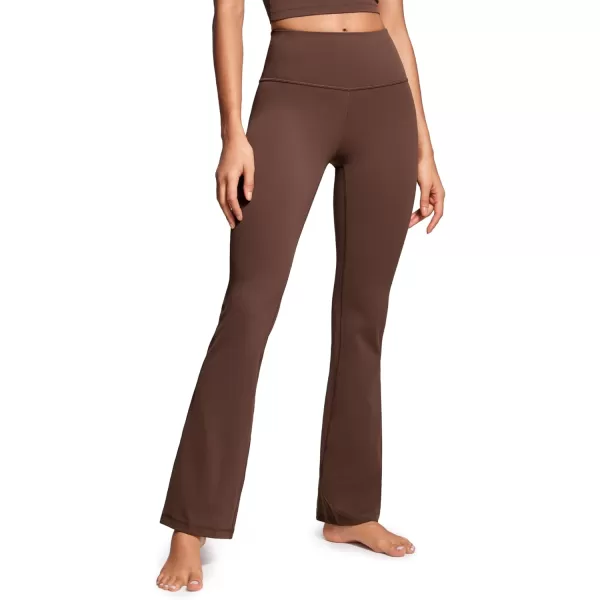 imageCRZ YOGA Womens Butterluxe High Waist Flare Pants 29quot  305quot  32quot  335quot  Wide Leg Bootcut Yoga Pants with Pocket LoungeCoffee Brown