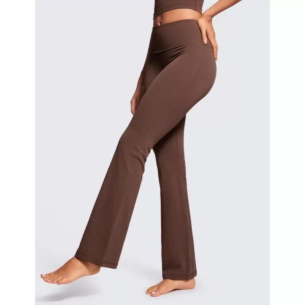 imageCRZ YOGA Womens Butterluxe High Waist Flare Pants 29quot  305quot  32quot  335quot  Wide Leg Bootcut Yoga Pants with Pocket LoungeCoffee Brown