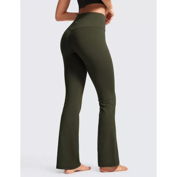 imageCRZ YOGA Womens Butterluxe High Waist Flare Pants 29quot  305quot  32quot  335quot  Wide Leg Bootcut Yoga Pants with Pocket LoungeOlive Green