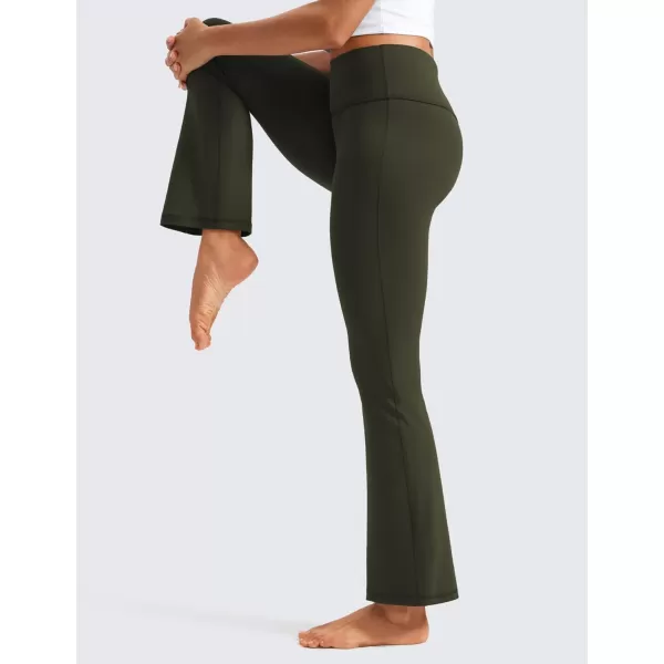 imageCRZ YOGA Womens Butterluxe High Waist Flare Pants 29quot  305quot  32quot  335quot  Wide Leg Bootcut Yoga Pants with Pocket LoungeOlive Green