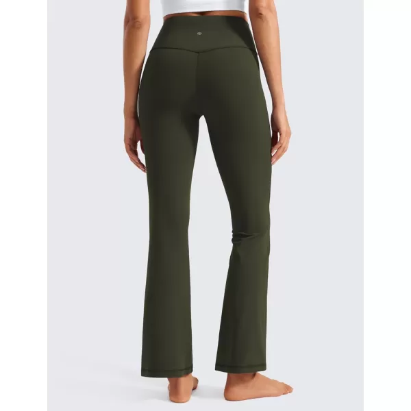 imageCRZ YOGA Womens Butterluxe High Waist Flare Pants 29quot  305quot  32quot  335quot  Wide Leg Bootcut Yoga Pants with Pocket LoungeOlive Green