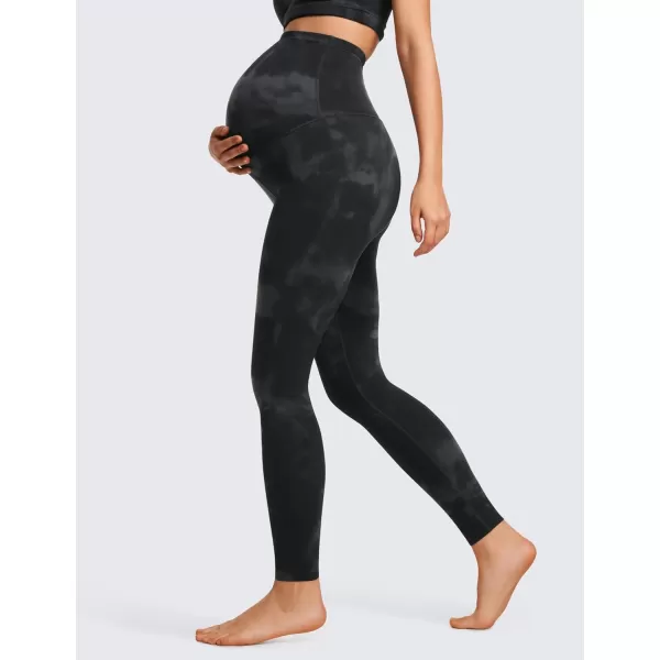 imageCRZ YOGA Womens Butterluxe Maternity Leggings Over The Belly 28quot  Workout Activewear Yoga Pregnancy Pants Buttery SoftBlack Tie Dye Flowers