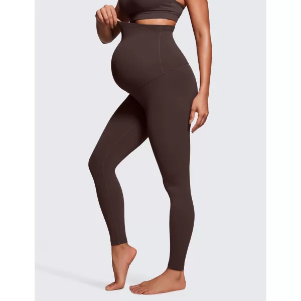 imageCRZ YOGA Womens Butterluxe Maternity Leggings Over The Belly 28quot  Workout Activewear Yoga Pregnancy Pants Buttery SoftHot Fudge Brown