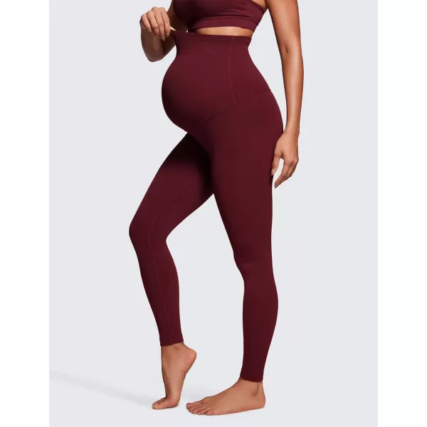 imageCRZ YOGA Womens Butterluxe Maternity Leggings Over The Belly 28quot  Workout Activewear Yoga Pregnancy Pants Buttery SoftRed Merlot